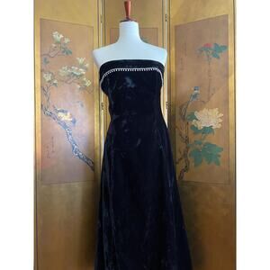 Vintage velvet strapless evening gown by Scott McClintock, size 12